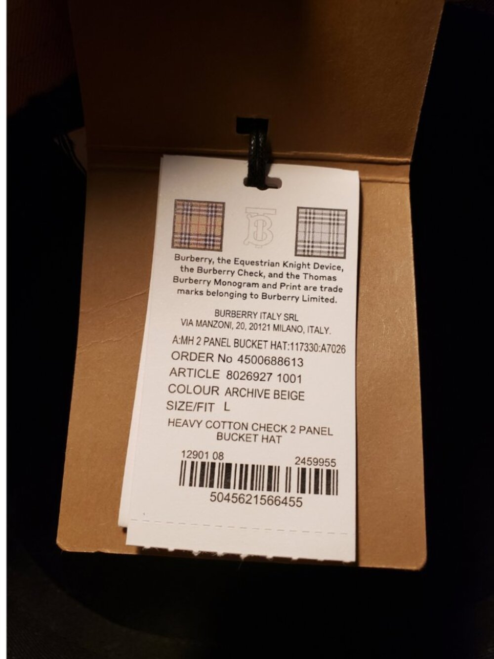 Burberry London Women's Bucket Hat Size-L Archive Beige - Picture 7 of 9